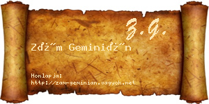 Zám Geminián névjegykártya